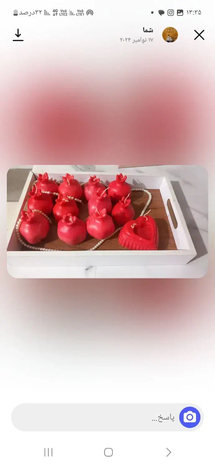 شمع انار یلدا|صنایع دستی و سایر لوازم تزئینی|علیآباد کتول, |دیوار