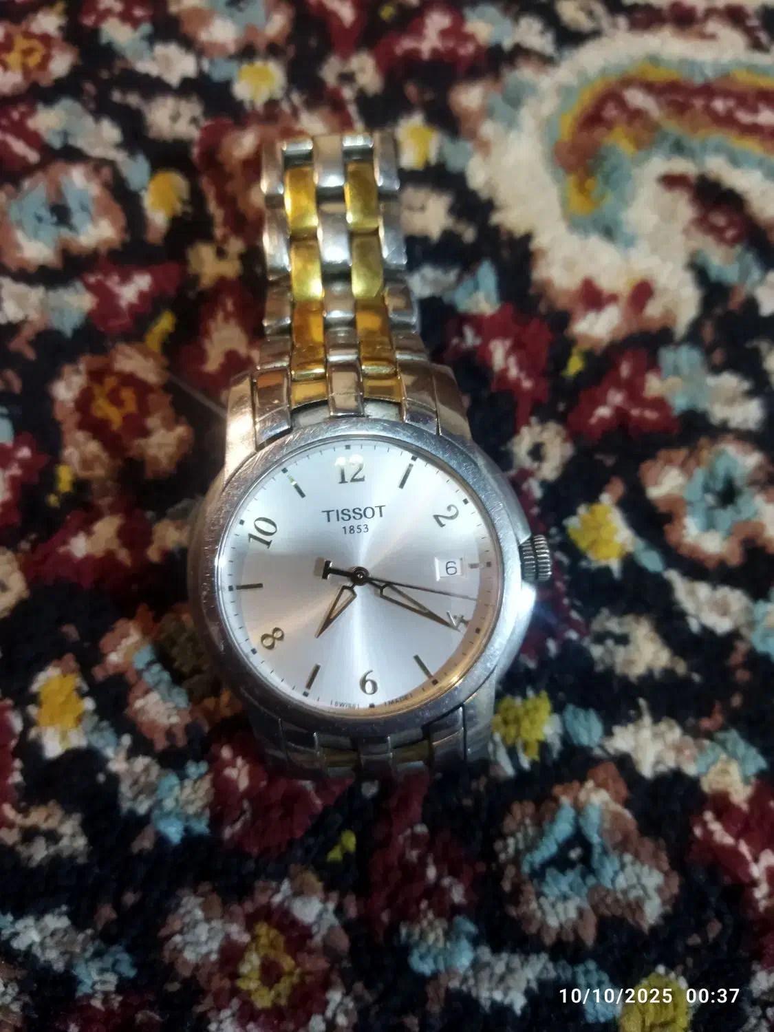 ساعت مچی مردانه تیسوت بند فلزی اصلی سال ۱۸۵۳ سالم.|ساعت|لنگرود, |دیوار