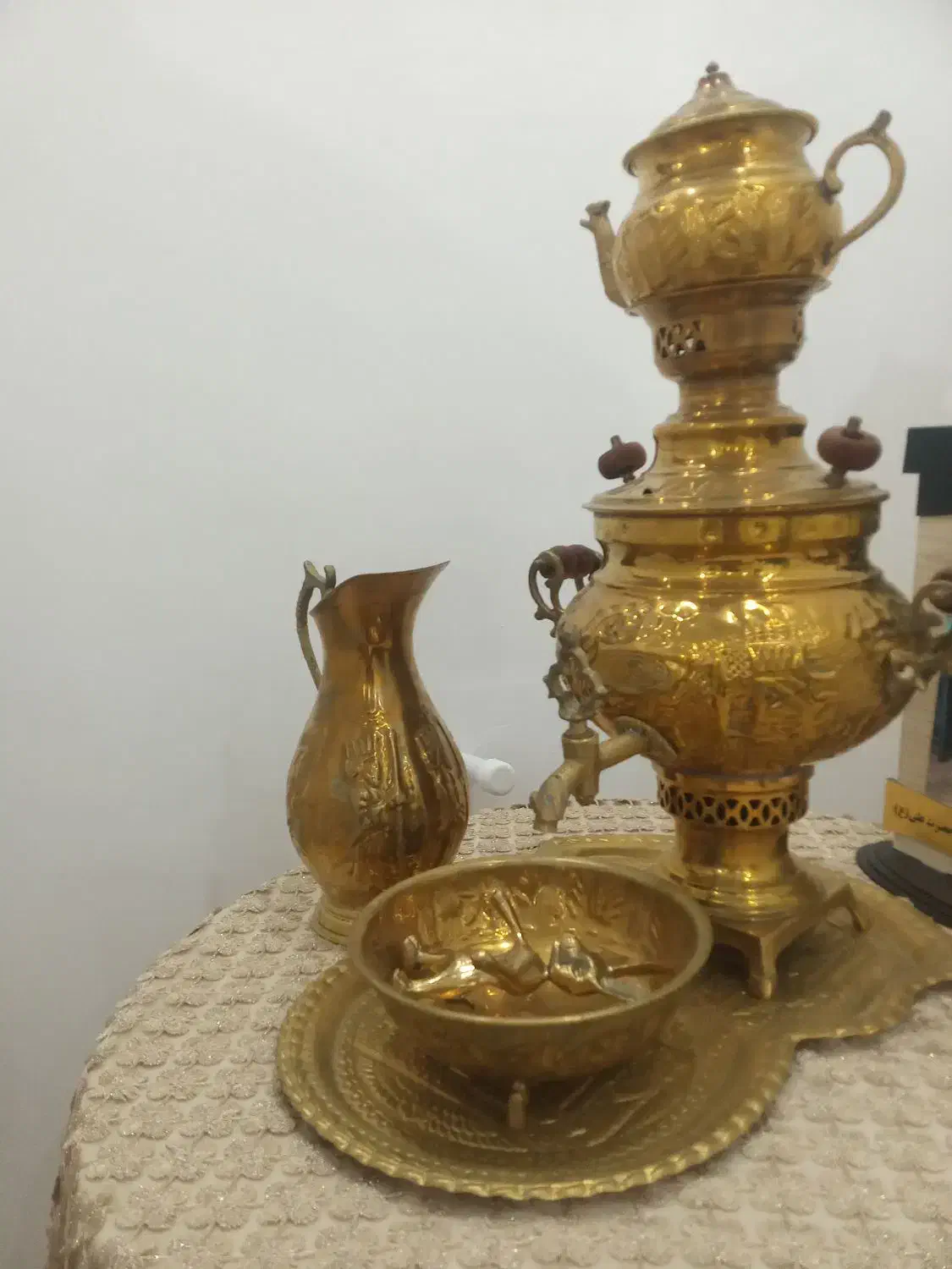 سماور برنز ست کامل|ظروف سرو و پذیرایی|رشت, پاره بیجار|دیوار