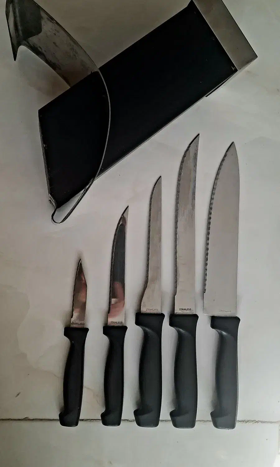 ست چاقو لیزری ۵ تایی با استند|ظروف پختوپز|اصفهان, شاه پسند|دیوار