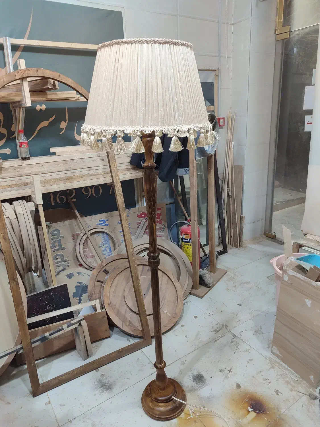 آباژور چوبی تولیدی هو|چراغ خواب و آباژور|تبریز, |دیوار