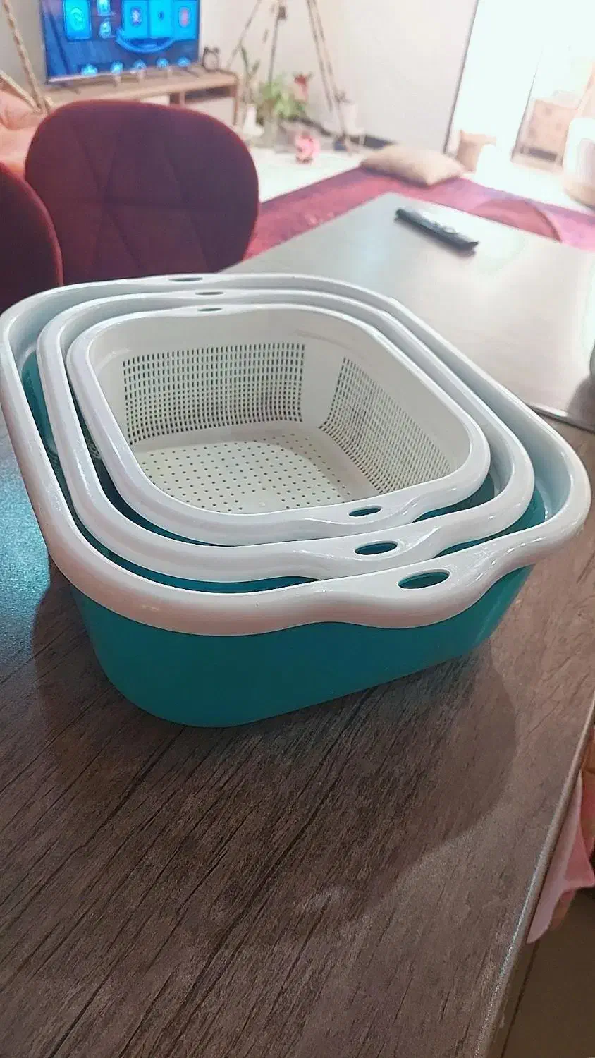 ست ۶ پارچه سبد و لگن|ظروف نگهدارنده، پلاستیکی، یکبارمصرف|شاهینشهر, خانه کارگر|دیوار