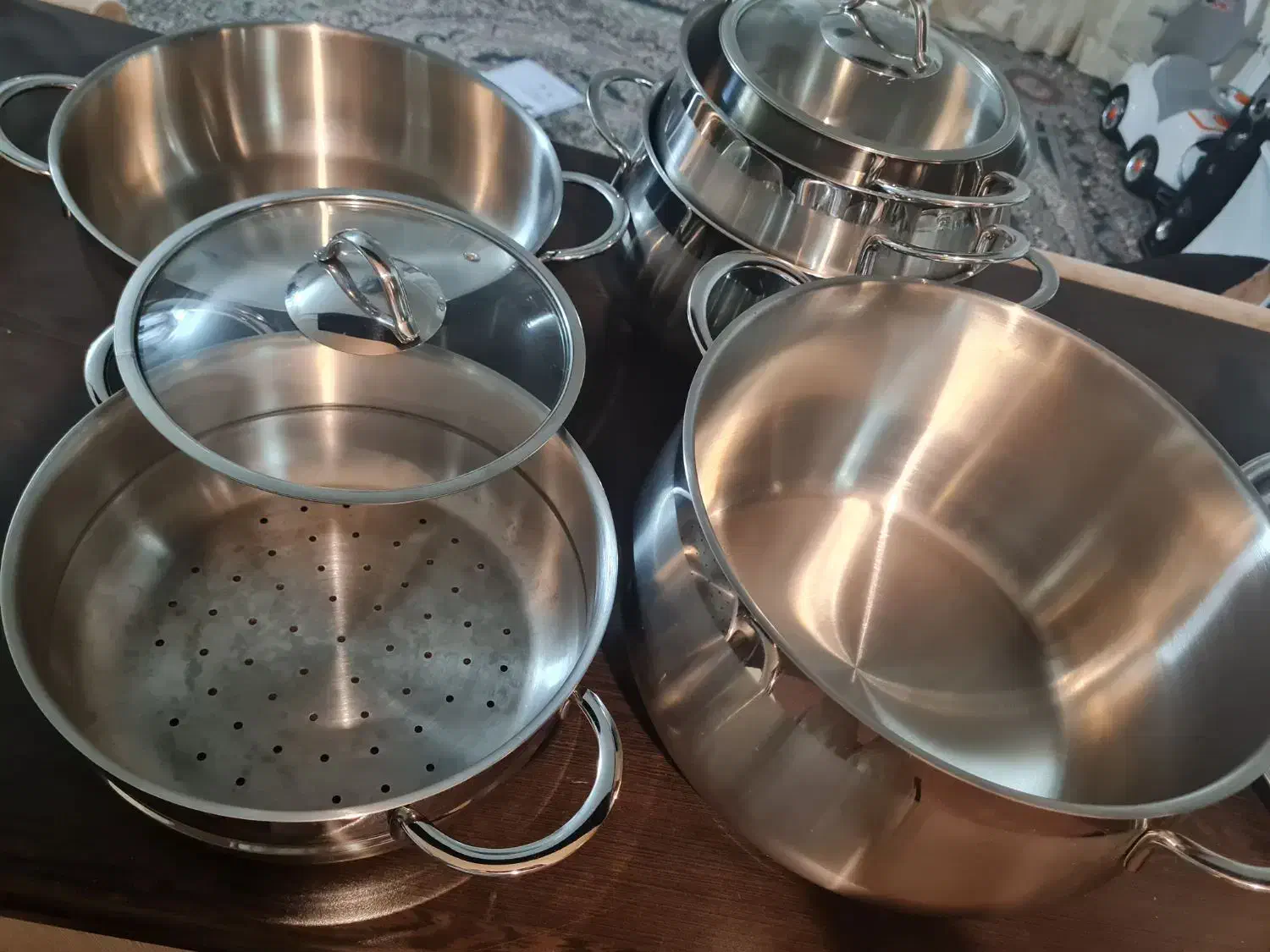 سرویس قابلمه استیل ۱۰ پارچه|ظروف پخت‌وپز|سبزوار, پیام|دیوار