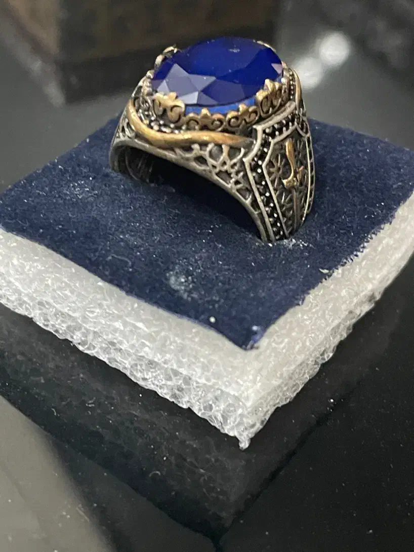 انگشتر نقره ترک رکاب سپر و شمشیر سنگ یاقوت وارداتی|جواهرات|رشت, معلم|دیوار