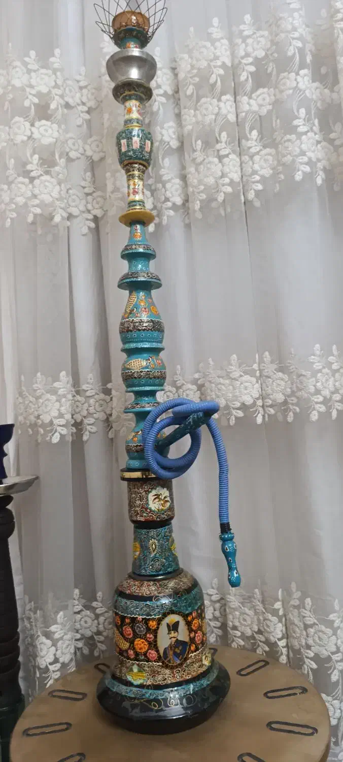 قلیون نقاشی شده قاجاری|کلکسیون اشیاء عتیقه|یزد, |دیوار