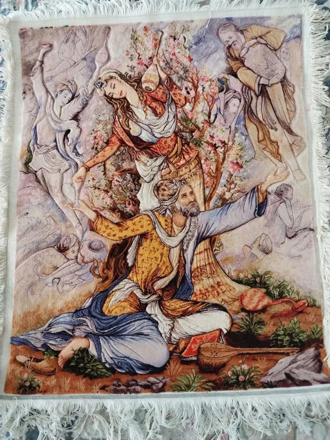 تابلو فرش دست باف نخ و ابریشم تمنای بخشایش|تابلو فرش|فارسان, |دیوار