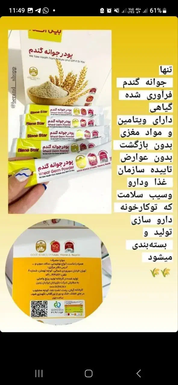 پودر جوانه گندم برای چاقی|آرایشی، بهداشتی، درمانی|پاکدشت, پاکدشت (مامازند)|دیوار