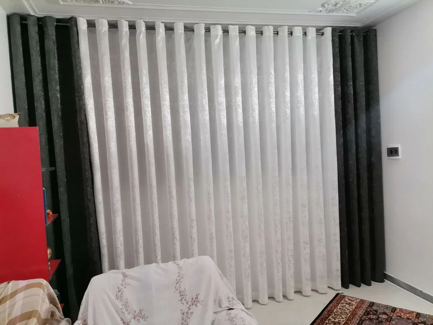 پرده پانچ اقتصادی با لوازم نصب|پرده، رانر، رومیزی|اصفهان, امیرعرب|دیوار