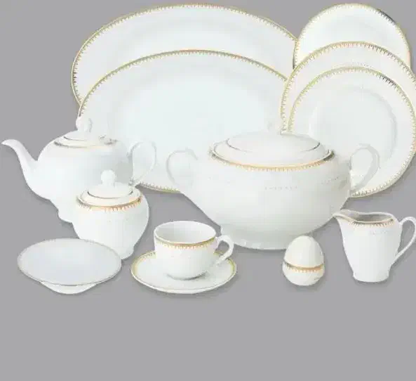 چینی زرین سپید لب طلایی۱۰۲ پارچه|ظروف سرو و پذیرایی|اصفهان, شمس آباد|دیوار