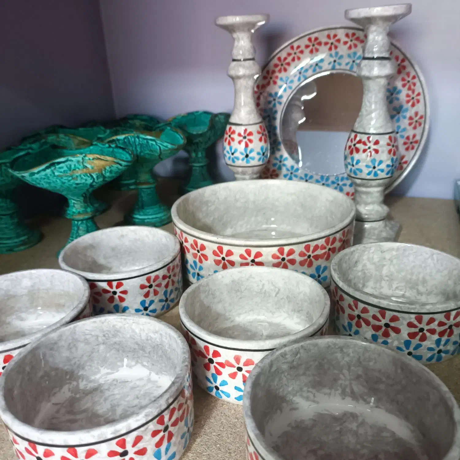 سرویس سفره هفت سین عید کامل جنس سرامیکی|ظروف سرو و پذیرایی|جم, |دیوار