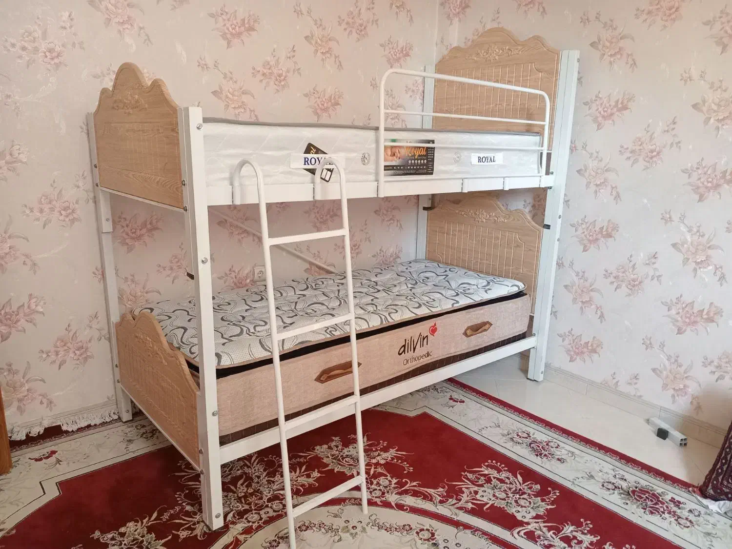تخت خواب یکنفره و دوطبقه وکیوم گلدار مدل رز|تخت و سرویس خواب|مشهد, سپاد|دیوار