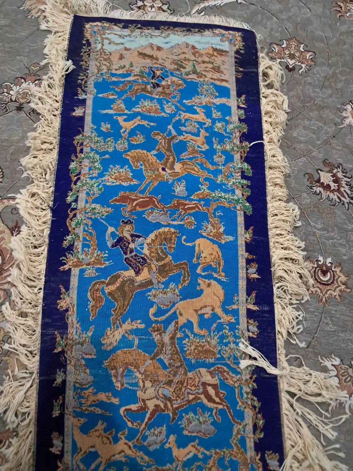 تابلو فرش دستباف بافت شکارگاه|تابلو فرش|تاکستان, |دیوار