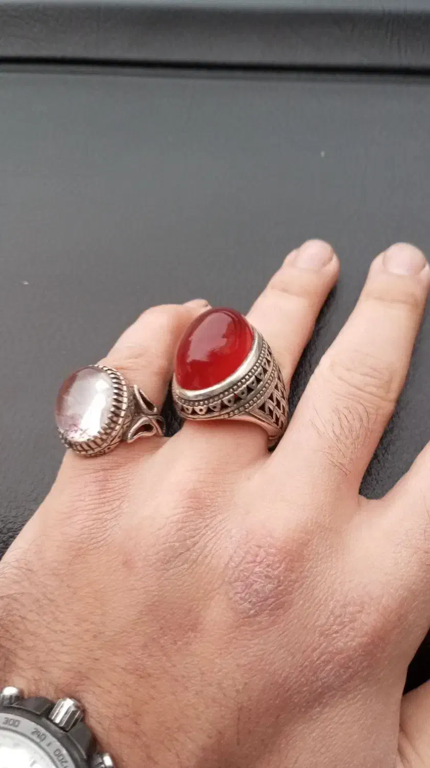 دو عدد انگشتر نقره دست ساز|جواهرات|کرمانشاه, |دیوار