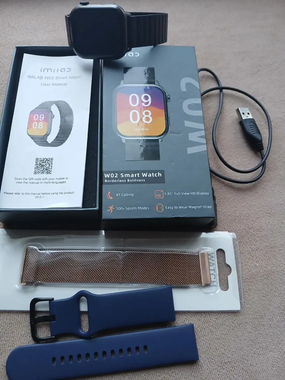 ساعت هوشمند ۱.۸۵ اینچی آی می لب مدل w02 شیائومی|ساعت|بیجار, |دیوار