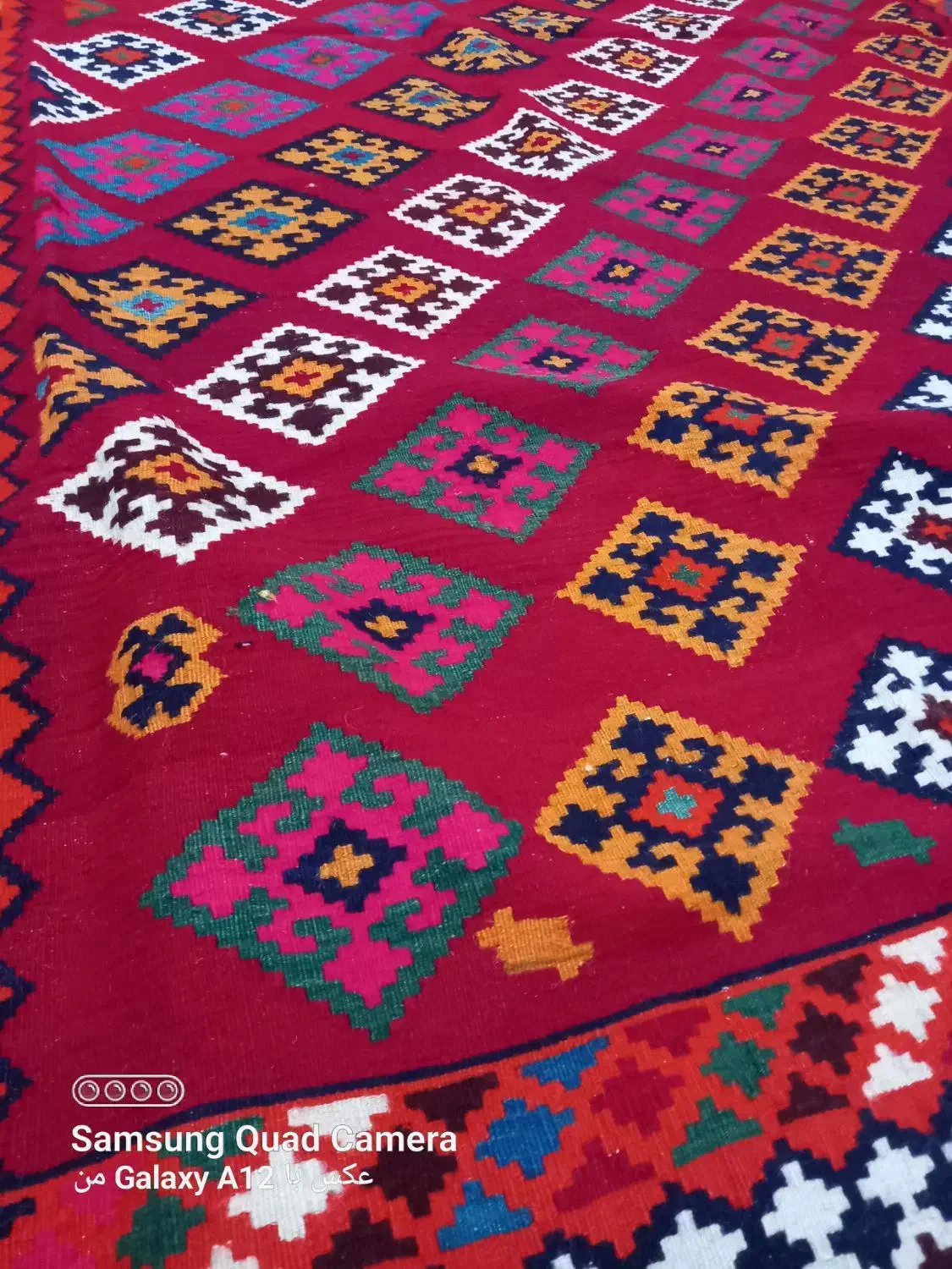 گِلیم خوش  رنگ نقش|گلیم، جاجیم، گبه|کازرون, |دیوار