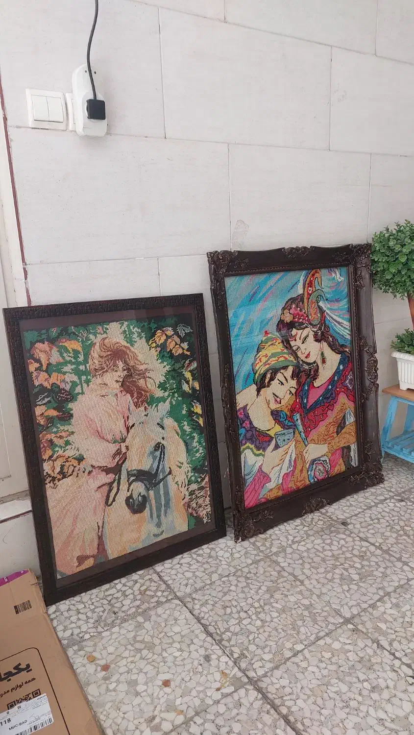 تابلو کوبلن گوبلن لیلی مجنون بانوی اسب سوار قدیمی|کلکسیون اشیاء عتیقه|تهران, جیحون|دیوار