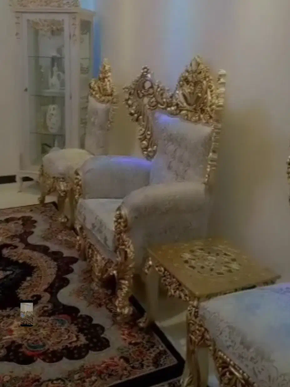 مبل سلطنتی طلایی. طوسی 9 نفره|مبلمان خانگی و میز عسلی|رباطکریم, رباطکریم|دیوار