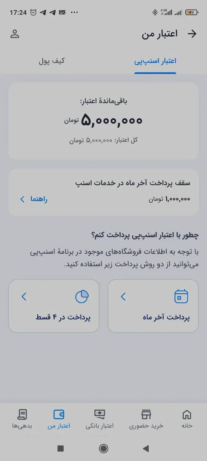 اعتبار ۵ میلیونی اسنپپی ۴/۴۰۰ فروش فوری|کارت هدیه و تخفیف|رشت, جانبازان|دیوار
