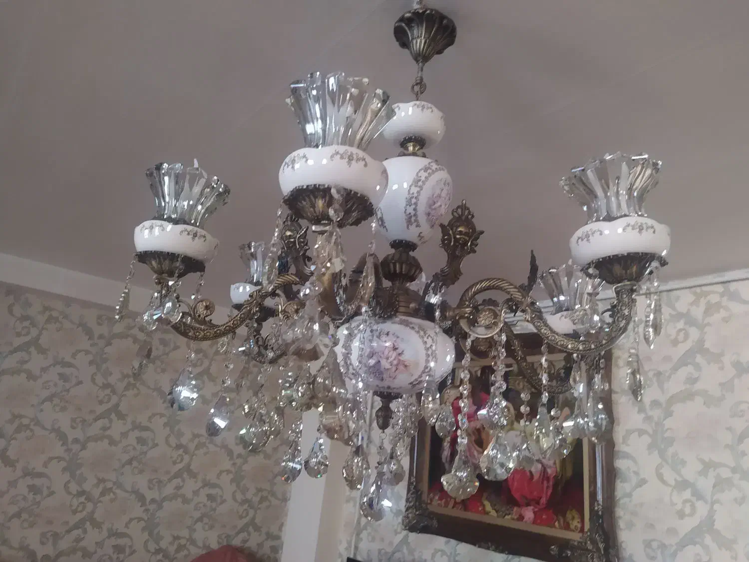 لوستر شش شاخه|لوستر و چراغ آویز|اراک, |دیوار