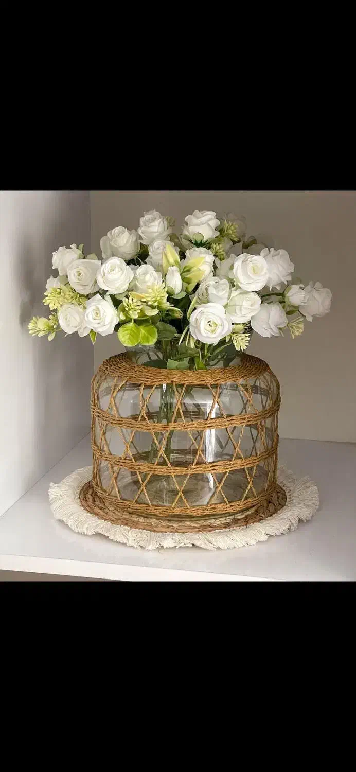 گلدان رافیا،گلدان حصیری،گلدان دستساز|صنایع دستی و سایر لوازم تزئینی|تهران, بهارستان|دیوار