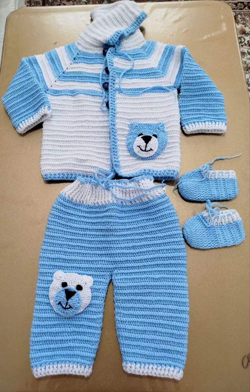 لباس بافتنی بچگانه|کفش و لباس بچه|بوئین زهرا, |دیوار