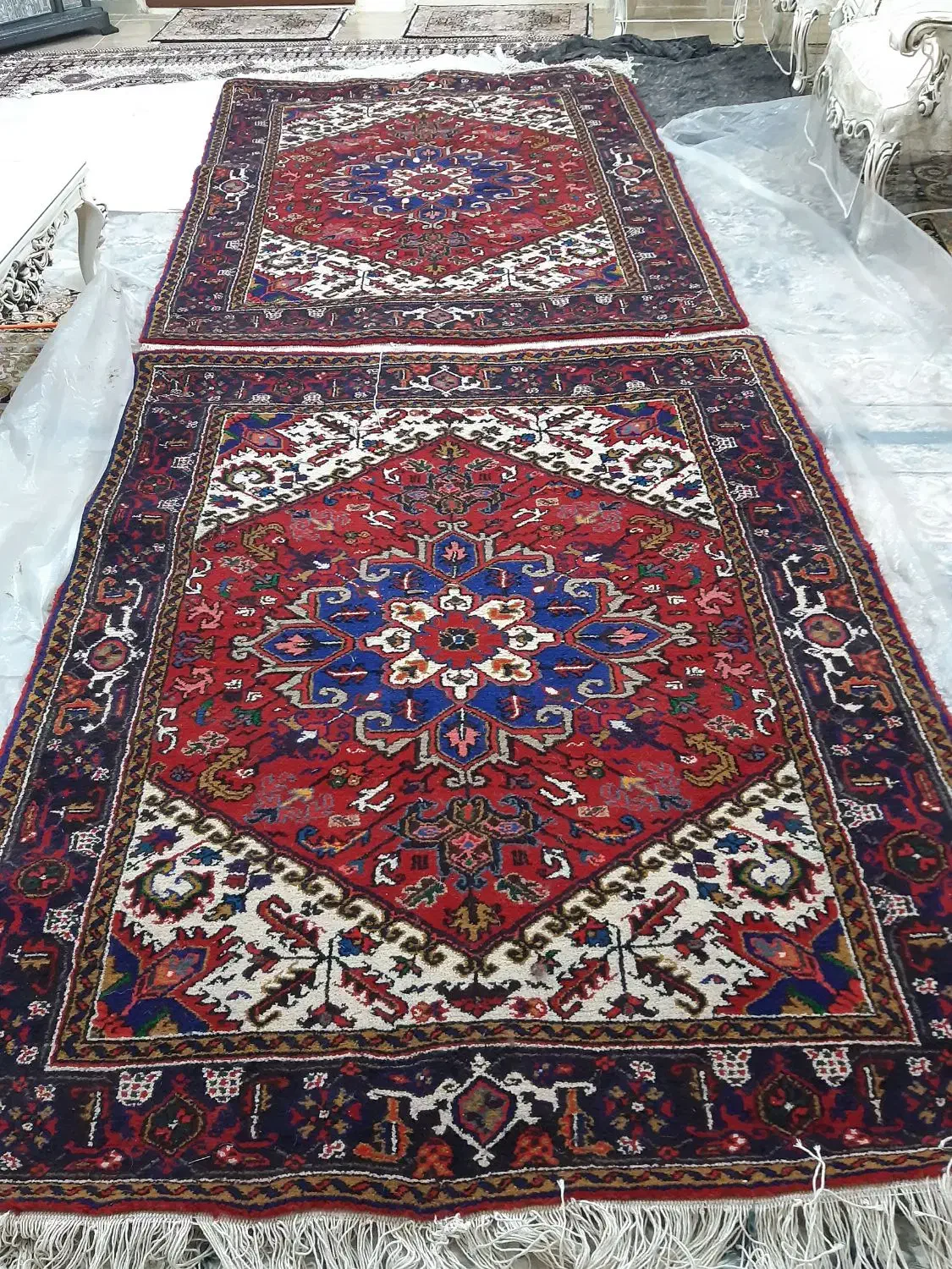 فرش دستبافت درجه یک نخ درجه یک گوسفندی|فرش|مهربان, |دیوار