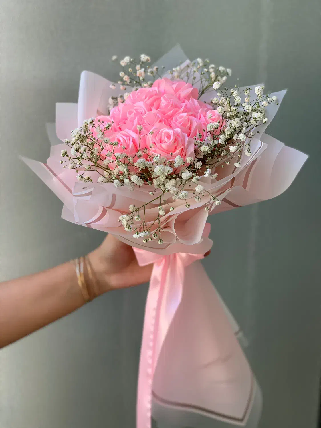 دسته گل پینترسی صورتی|گل مصنوعی|مهاباد (آذربایجان غربی), |دیوار