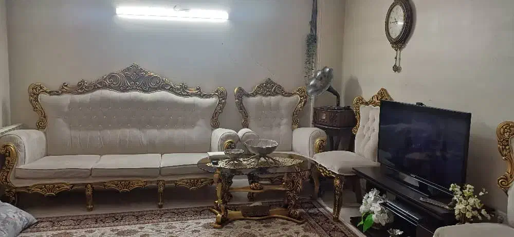 مبلمان استیل ۹نفره به همراه جلو مبلی|مبلمان خانگی و میز عسلی|تهران, مخصوص|دیوار