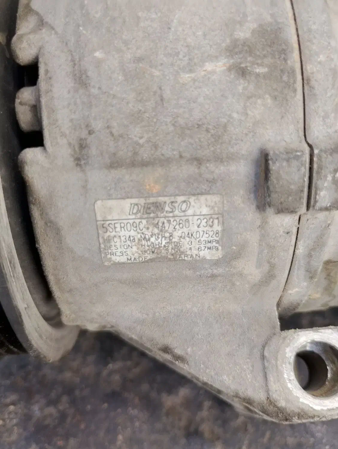 کمپرسور کولر تویوتا یاریس ۲۰۰۸ کارکرده اصلی ژاپن|قطعات یدکی و لوازم جانبی|کیش, |دیوار