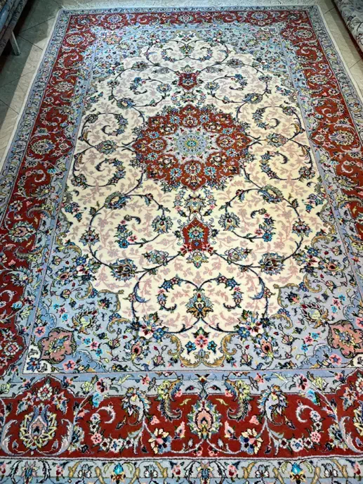 فرش دستباف جفت ۶ کاشان کرم نو و در حد نو دستبافت|فرش|تهران, مولوی|دیوار