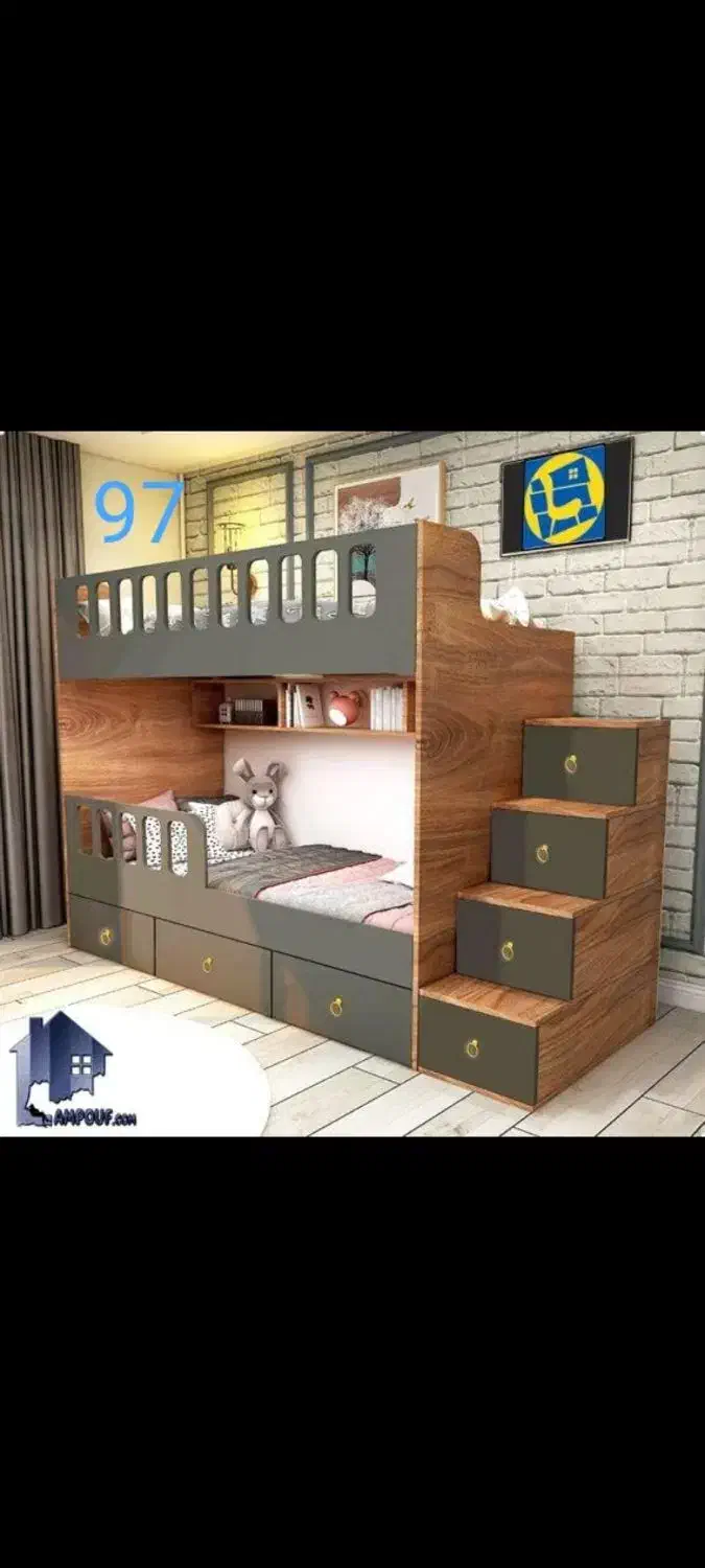 تخت خواب دو طبقه مدرن . دوطبقه کمجا مدرن|تخت و سرویس خواب|کرمانشاه, |دیوار