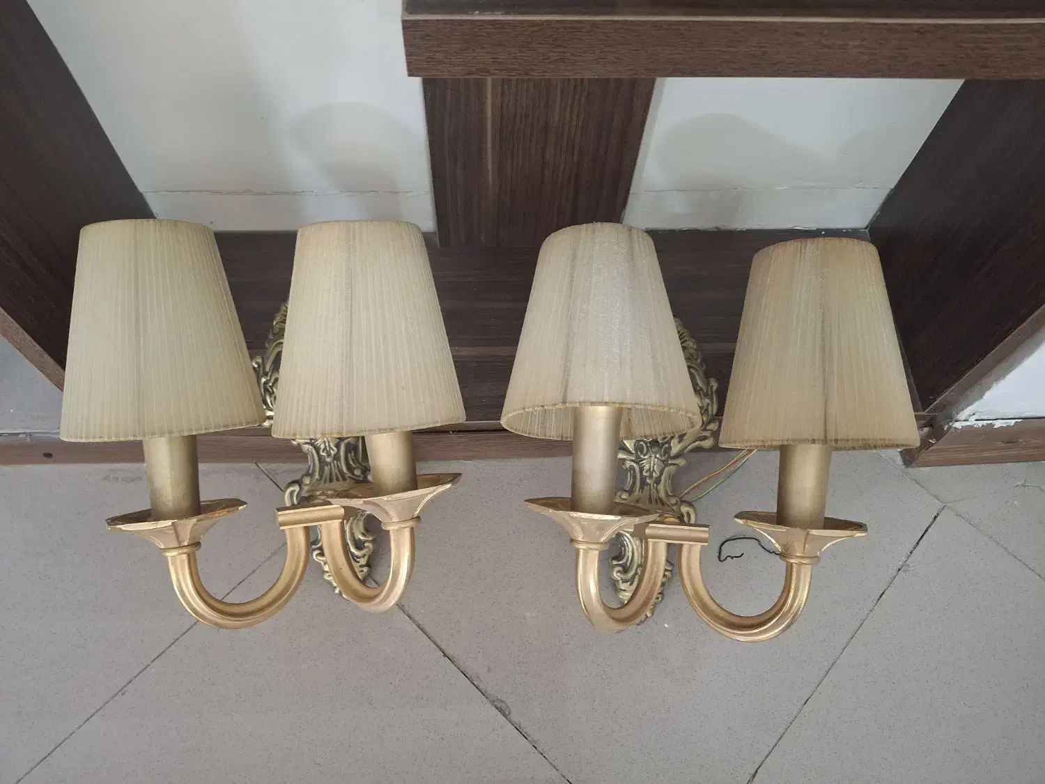 دیوارکوب برنزی طلایی ۲ عدد سالم|لوستر و چراغ آویز|مشهد, راهنمایی|دیوار