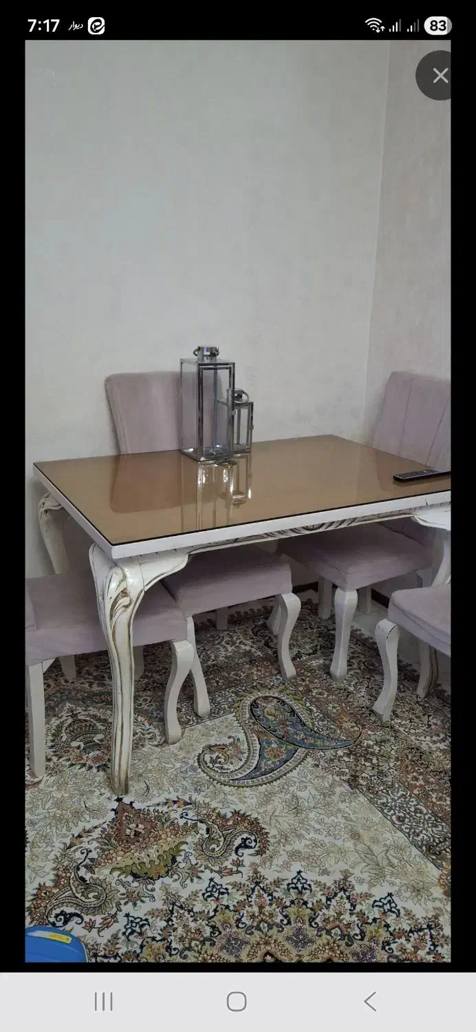 غذاخوری ۴ نفره به همراه شیشه|میز و صندلی غذاخوری|پردیس, فاز ۱۱|دیوار