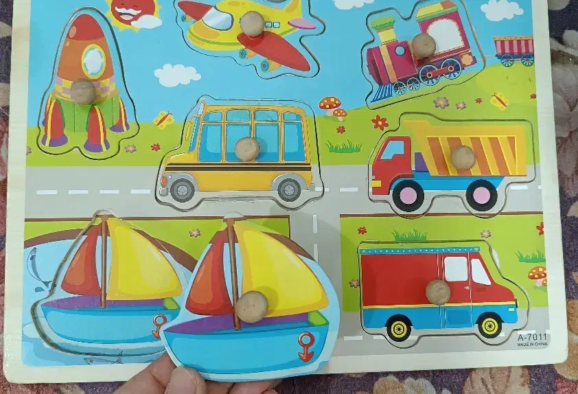 پازل چوبی کودک دکمه دار|اسباببازی|مسجد سلیمان, |دیوار