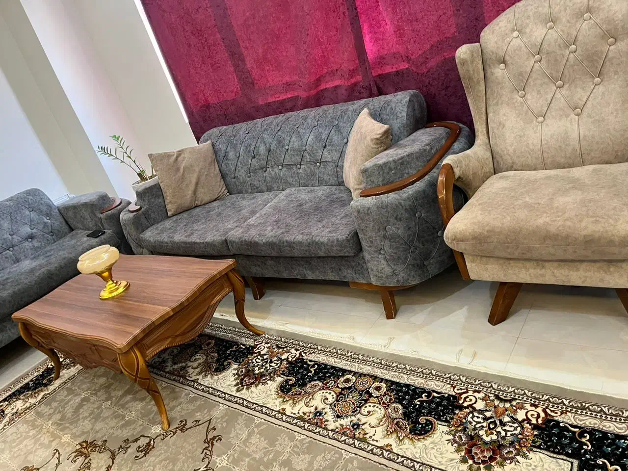 مبل 7 نفره و تاب ریلکسی|مبلمان خانگی و میز عسلی|پیشوا, |دیوار