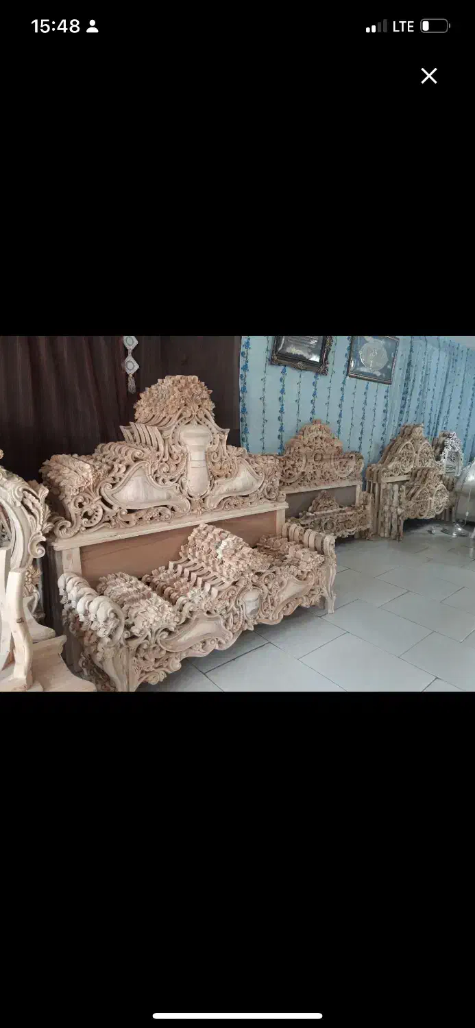 تخت خواب سلطنتی منبت چوب گردو مصری|تخت و سرویس خواب|تهران, تهرانسر شمالی|دیوار