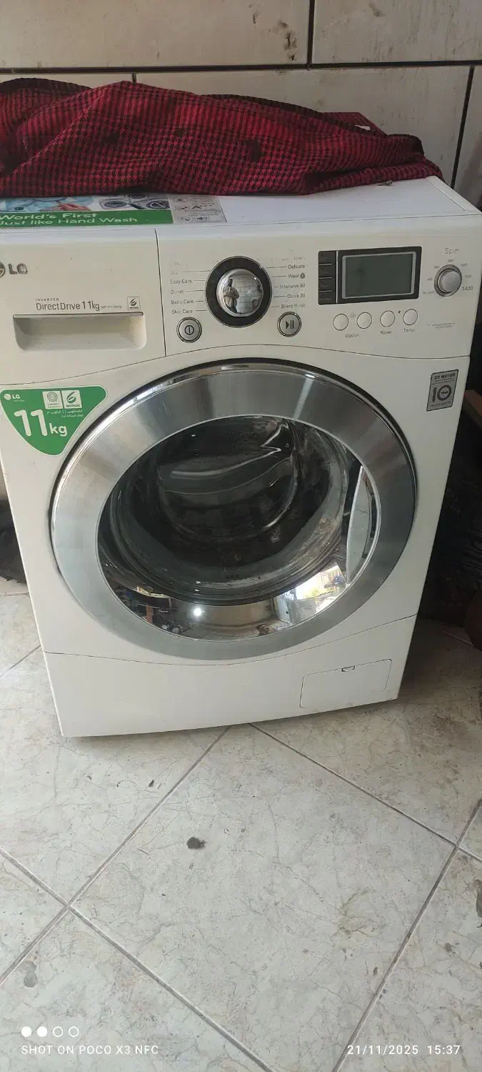 لباسشویی ال جی11کیلویی گیربکسی اصل کره|ماشین لباسشویی و خشک‌کن لباس|محمدشهر, جعفرآباد|دیوار