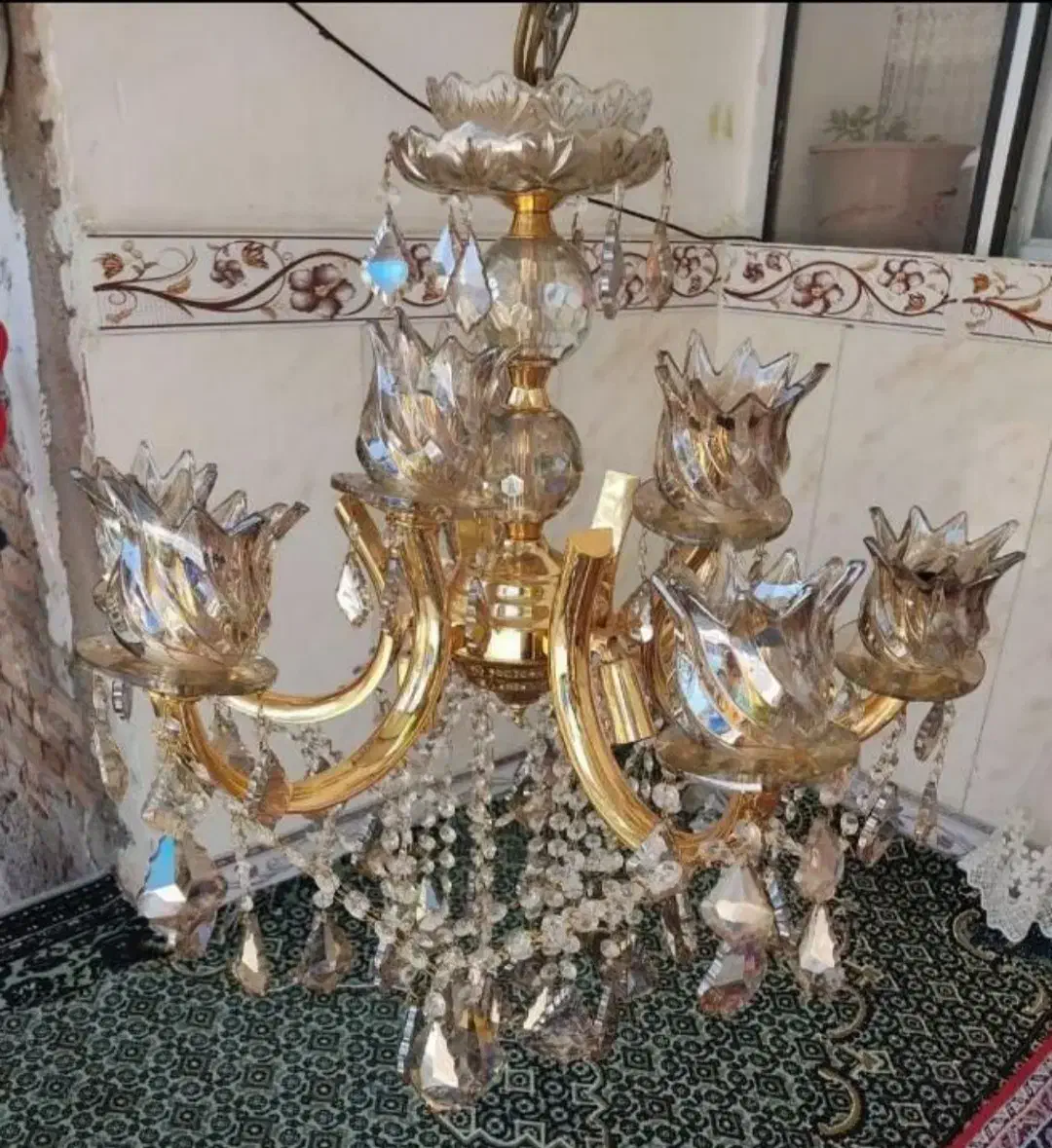 لوستر 9شاخه و11شعله ولوستر اتاق خواب|لوستر و چراغ آویز|مشگین شهر, |دیوار