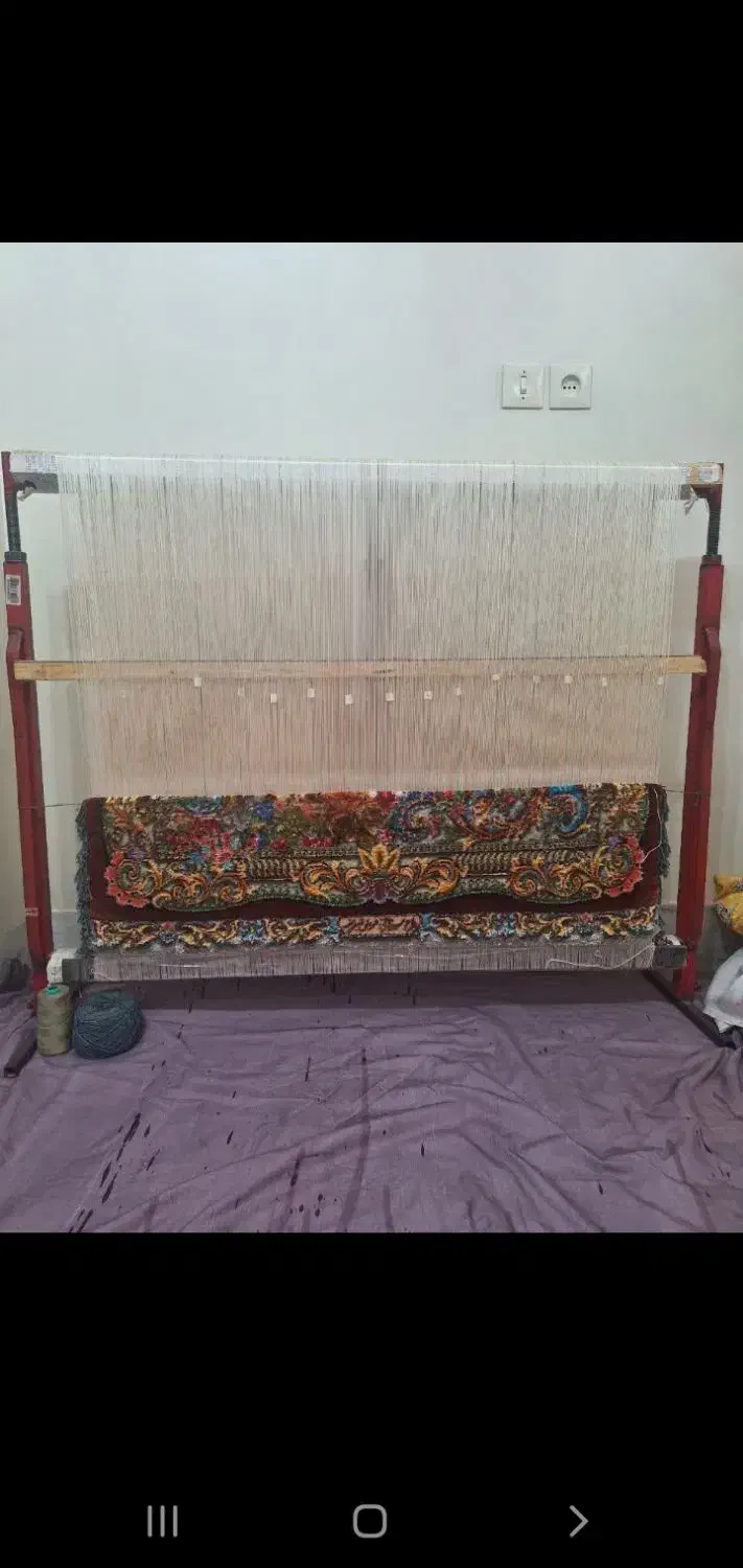 چله تابلو فرش نیمه کاره|فرش|مبارکه, |دیوار