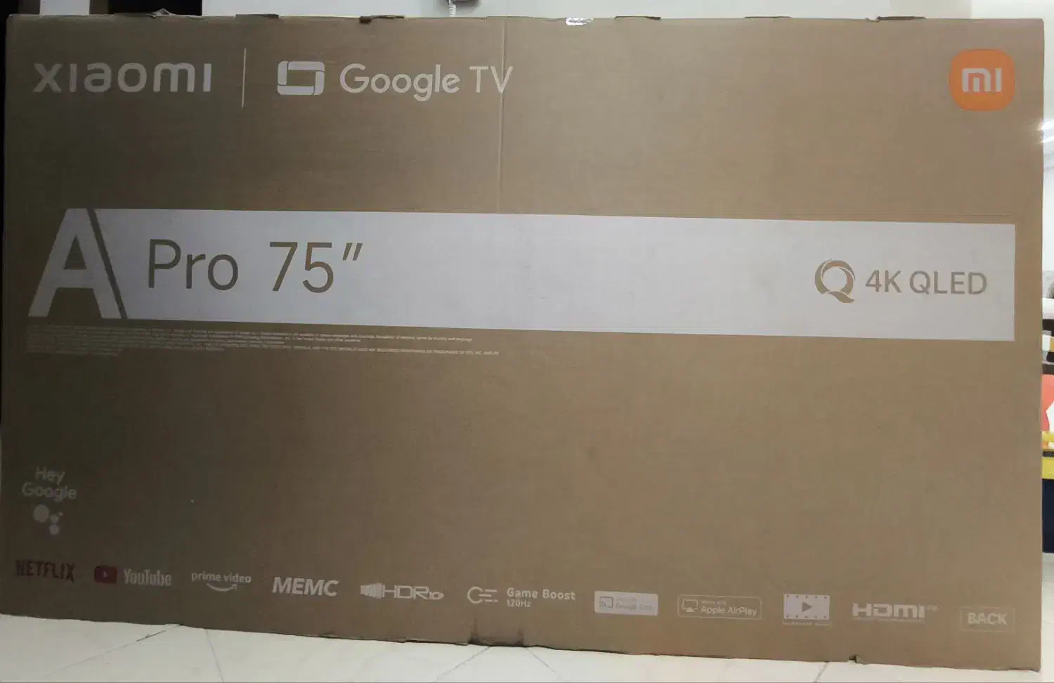 کارتن خالی تلویزیون 75 اینچ شیائومی|تلویزیون و پروژکتور|صدرا-فارس, فاز ۱|دیوار