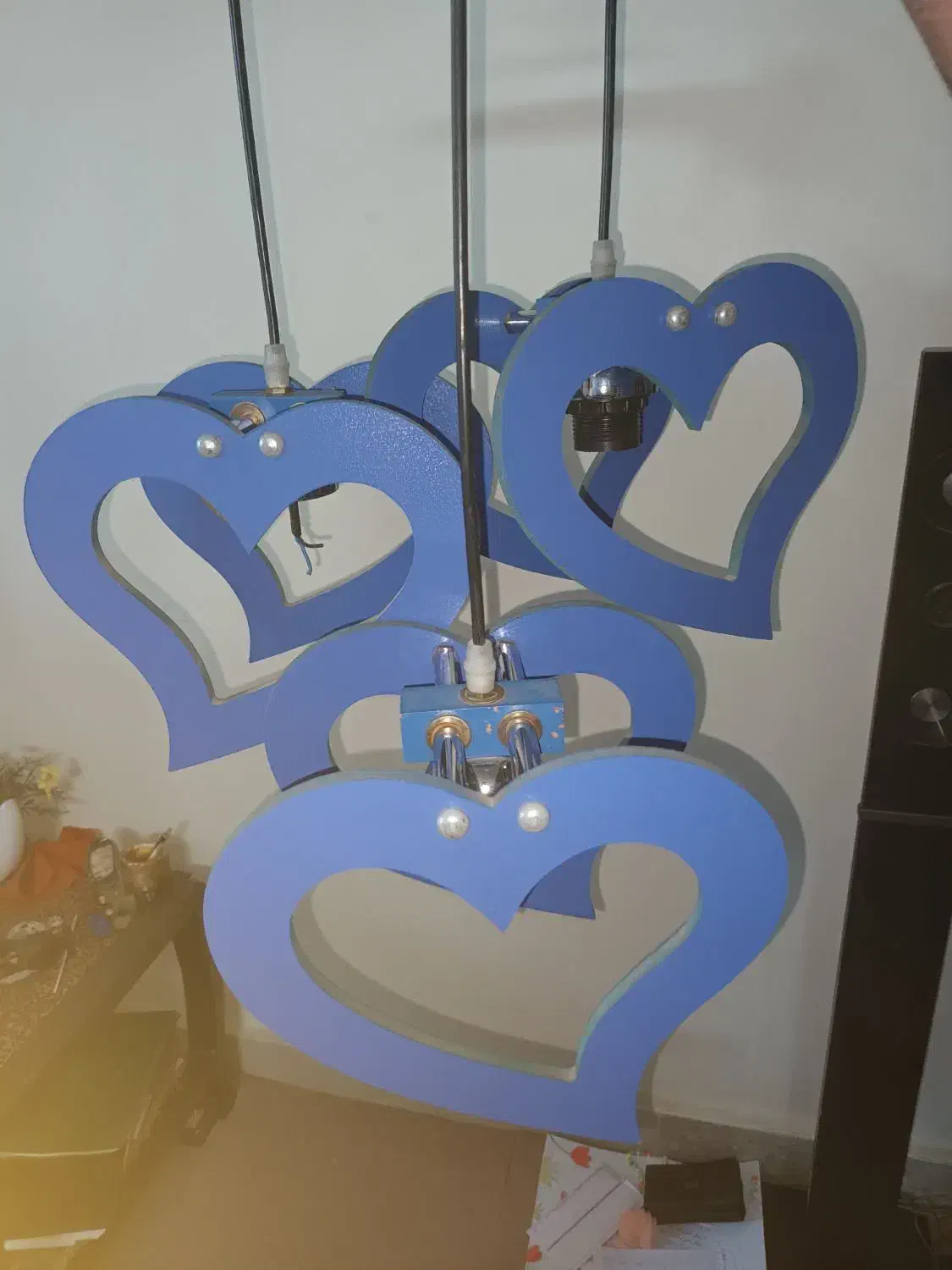 لوستر سقفی ۳ تایی مدل قلبی عالی|لوستر و چراغ آویز|پرند, فاز ۱|دیوار