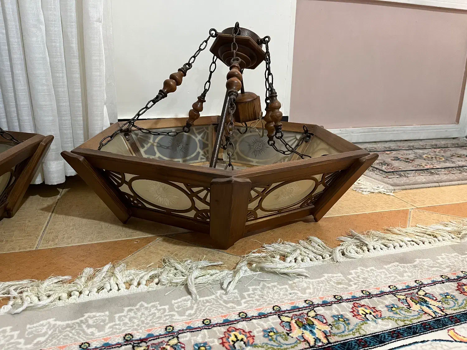 لوستر چوبی|لوستر و چراغ آویز|خرم‌آباد, |دیوار