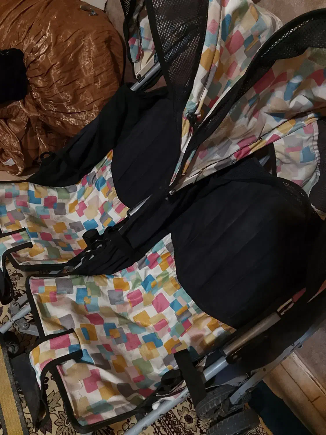 کالسکه دو قلو عصایی|کالسکه و لوازم جانبی|شیراز, میانرود|دیوار