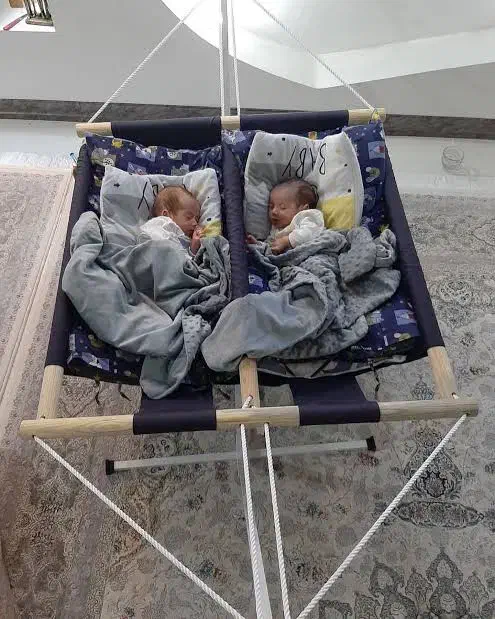 گهواره سنتی دوقلو|تخت و صندلی بچه|گلپایگان, |دیوار