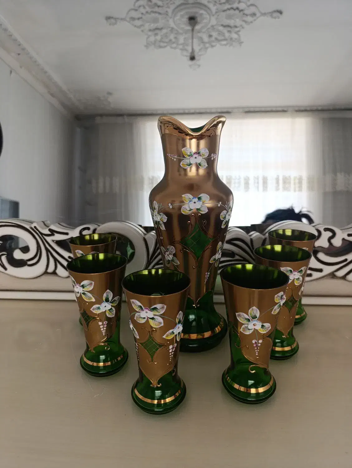 پارچ و لیوان اگرمن اصل|کلکسیون اشیاء عتیقه|قزوین, |دیوار