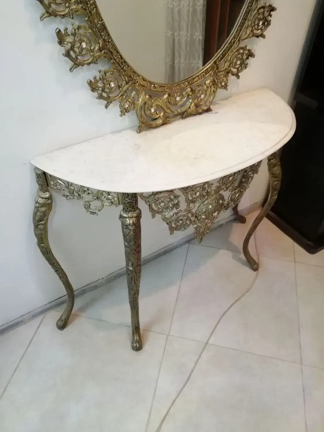 آینه کنسول طرح برنز|بوفه، ویترین، کنسول|آبیک, |دیوار