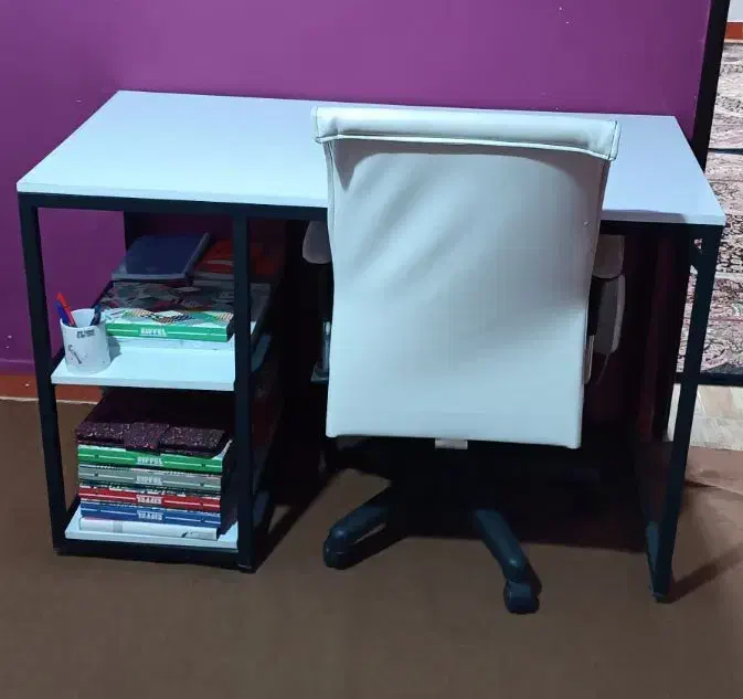 کتابخانه ۶طبقه و میزتحریر|کتابخانه، شلف، قفسه‌های دیواری|گلستان (تهران), |دیوار