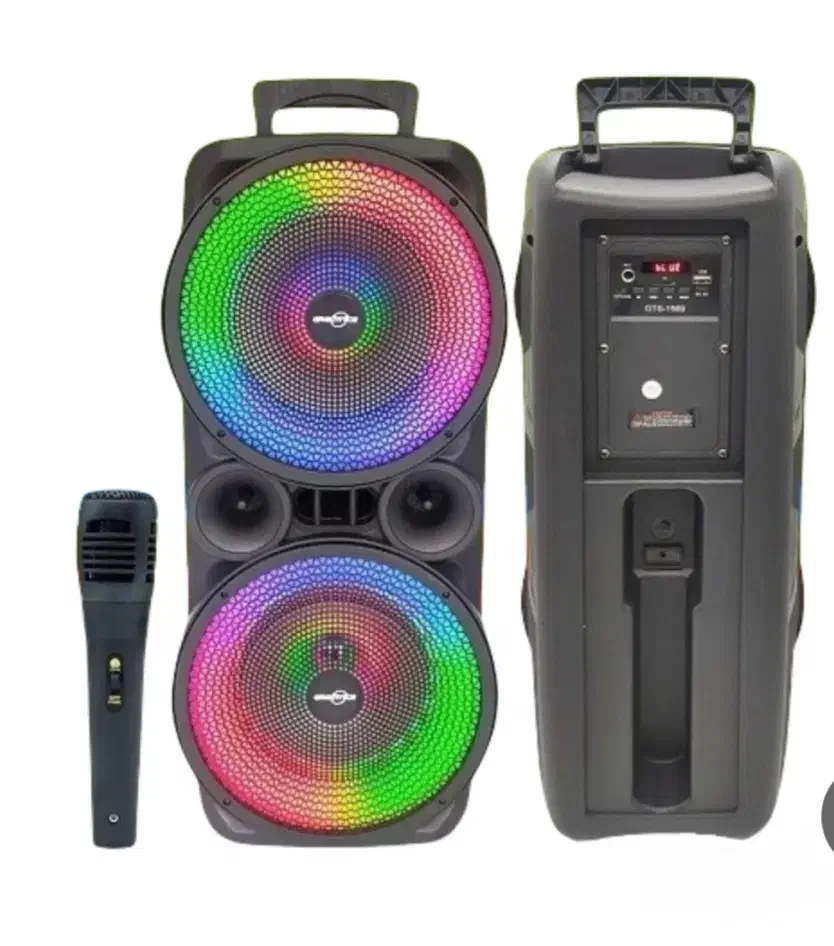 اسپیکر میکروفن دار شارژی دبل 8|پخشکننده همراه|مشگین شهر, |دیوار