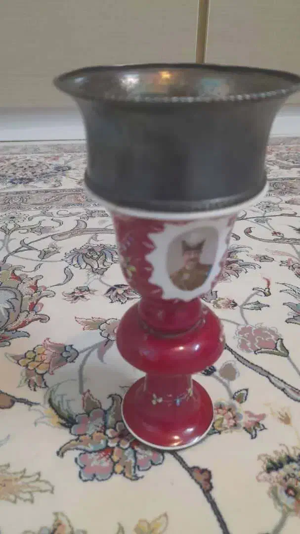 کوزه قلیان قجری وسرقلیان|کلکسیون اشیاء عتیقه|بروجرد, |دیوار