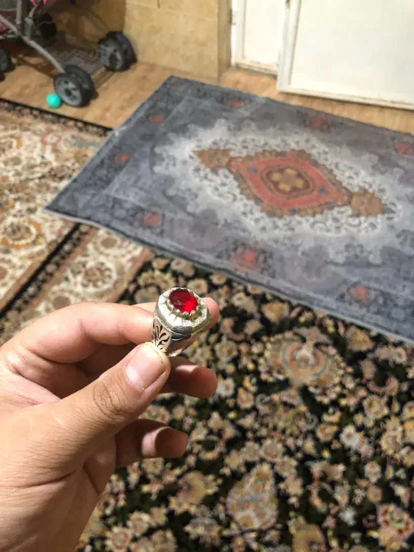 انگشتر گارنت پاک رکاب شاهرخ ۹۲۵ دستساز|جواهرات|سیرجان, |دیوار